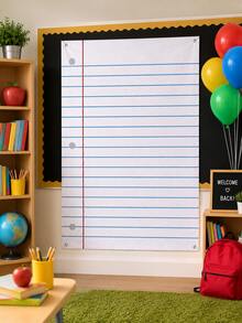 Giant Lined Notebook Paper Backdrop, Large Notebook Background Banner, First Day Of School Photo Zone, Classroom Wall Decor, Polyester Fabric Backdrop, Suitable For Back To School Party, Graduation Ceremony And Teacher Bulletin Board - Paper-style Background Cloth - View 7