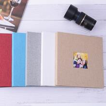 1pc Self-Adhesive Photo Album 28x27cm With Window Scrapbook Album Double-Sided Linen Hardcover With Metal Pen DIY Anniversary Memorial Album Suitable For Baby Wedding Family - A - View 2