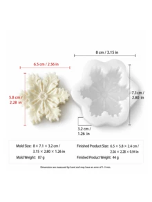 聖誕雪花矽膠模具，適用於蠟燭、石膏、樹脂 DIY 冬季節日禮盒裝飾手工禮物 - 雪花矽膠模具 - 查看 13