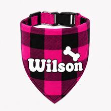 1pc Customized Pet Dog Plaid Scarf, Personalized Name ID, Paw Print, Bone And Heart Logo Options, Triangle Bib Style Cat Dog Scarf, Exquisite Customized Pet Neck Scarf, Dog Bandana - Multicolor - View 14