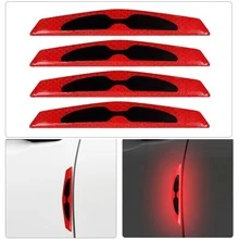 4pcs Car Door Edge Anti-Scratch Reflective Strips, Bumper Anti-Collision Warning Safety Sticker - Classic - View 8