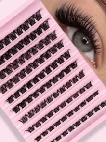100 Clusters D Curl 8-16MM Lashes Wispy Fluffy Volume Lash Clusters Soft Glam Individual Lashes DIY At Home Reusable False Eyelashes For Daily Wear Natural Look - D - 查看 1