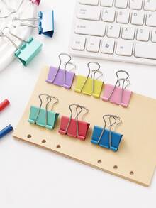 20pcs Colored Binder Clips Folders Paper Clips Office Stationery Set Desk Organizer Storage School Supplies Document Holder Metal Clamps Workspace Accessories For Teachers Students Home Office - View 4
