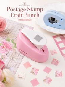 A Small, Easy-To-Use Stamp Pattern Handheld Punch, Portable Rectangular And Square Lace Punches, Suitable For Scrapbooking, DIY Cards, And Journal Decoration Tools - Single Piece - View 5