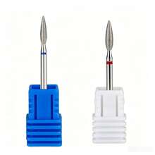 2mm Titanium Russian Flame Nail Drill Bit | Professional Cuticle Cleaning Drill Bit, Rhinestone Tipped (Low Allergen, CE/FDA Certified, Dead Skin Removal) - Silver - View 12