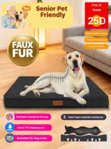 1 buah Kasur Hewan Peliharaan Isi Busa dengan Penutup Bulu Pendek yang Dapat Dilepas, Kasur Anjing Tahan Air Ortopedi, Cocok untuk Bagian Bawah Kandang, Cocok untuk Ras Anjing dan Kucing Besar, Ekstra Besar, Sedang, Kecil, Semua Musim - Dark Grey - View 13