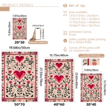 1 pieza Póster de arte de pared vintage, patrón de corazón dibujado a mano, pintura de boda del Día de San Valentín, regalo de arte de pared romántico para ella, impresión de aniversario, enmarcado o sin enmarcar, decoración de habitación/hogar, decoración de apartamento de dormitorio universitario, regalo de decoración de pared de dormitorio - A - Ver 8