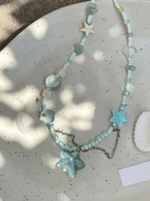 1 Peça Colar Feminino de Alta Qualidade com Concha de Estrela-do-Mar, Estilo Boêmio, Material Metálico Multicolorido, Adequado para Férias na Praia e Uso Diário - Multicolorido - Visão 3