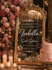 Custom Mirror Sticker Wedding Seating Chart Sticker - Wedding Signage Decoration DIY Wedding Sticker - Seating Chart Mirror Sticker Welcome To Wedding Mirror Sticker - Custom Mirror Letter Sticker - Happy Wedding - Wedding Decoration/Modern Wedding Welcome Sign - Multicolor - View 4