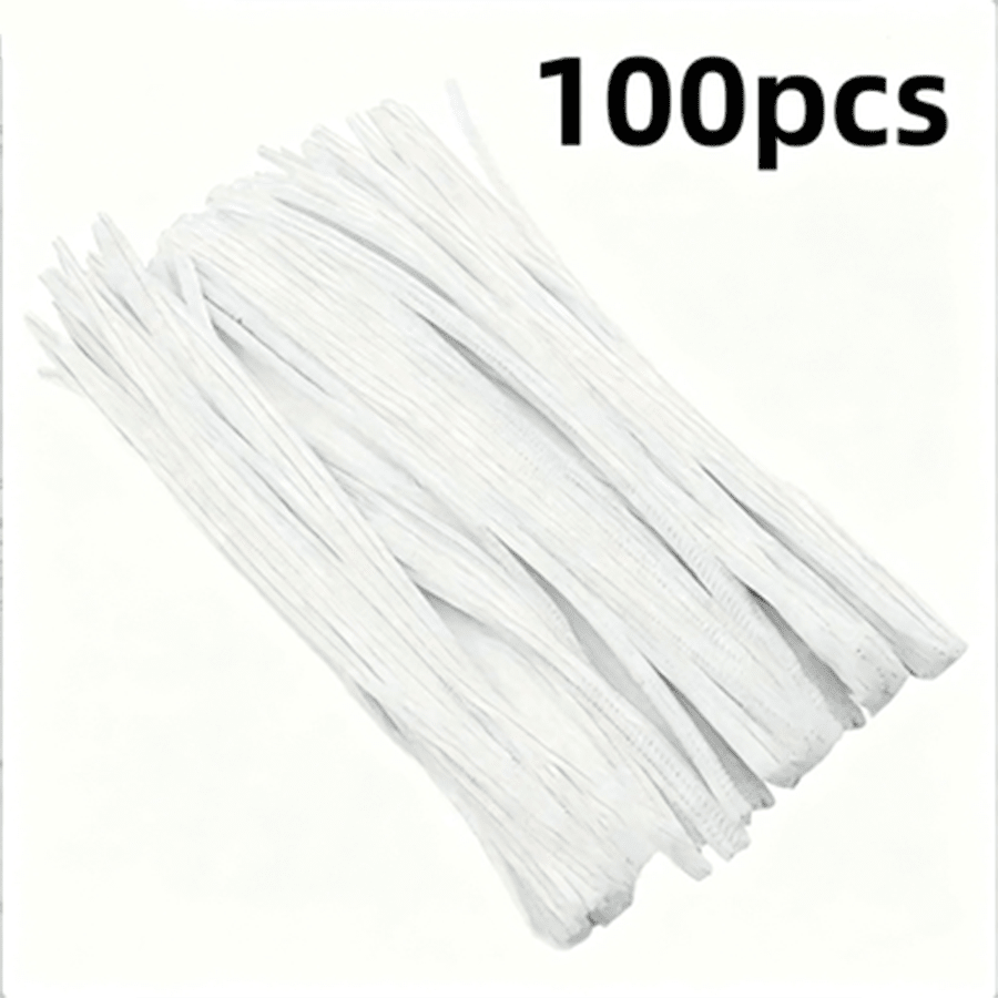 100pcs White Pipe Cleaners, Pipe Cleaners, Tube Cleaners, Hair Twisting Sticks DIY Project, Beginner Creative Crafts, Christmas Decoration
