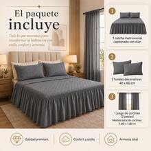 HOGAR YUME Sheet Sets With Pillowcases - Grey - View 10