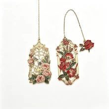 Marcapáginas metálicos surtidos - Elegantes marcapáginas florales calados para lectura - Estilo 1 - Ver 17