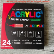 12色/24色/36色壓克力麥克筆，軟尖液體墨水筆，易於使用，適用於手工藝、玻璃、石頭、陶瓷、金屬、畫布、布料、蛋殼、岩石繪畫及DIY手工藝美術用品筆 - 12色 - 查看 9