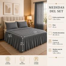 HOGAR YUME Sheet Sets With Pillowcases - Grey - View 4