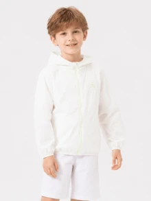 Balabala Chaqueta cortavientos con capucha ligera y fina para niños y niñas, ropa de exterior empaquetable para verano - benbai - Ver 5