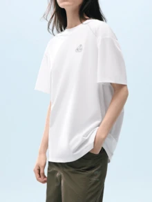 CAMEL CROWN 新款女款夏季戶外短袖T恤，原紗防曬快乾圓領運動上衣 - 無際白 - 查看 3
