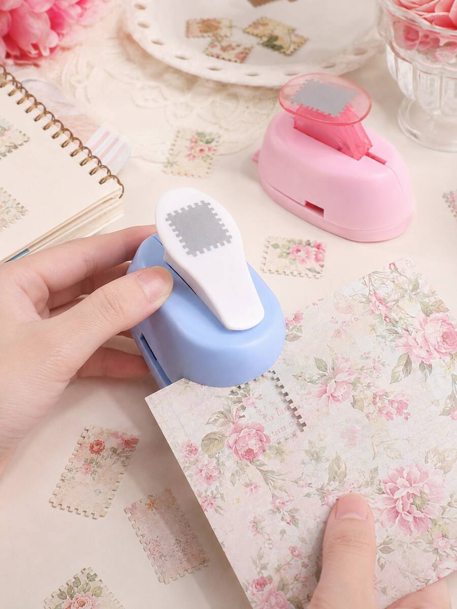 Lever Action Exploding Star Paper Punch, Portable Handheld Stamp Shape Embosser For Scrapbooking, Card Making, DIY Paper Crafts, Manual Punch Tool With Star Pattern For Gift Tags, Journals, Art Supplies - Single Piece - View 1