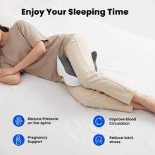 1pc Memory Foam Knee Pillow For Side Sleepers, Leg Pillow For Hip And Lower Back Pain Relief, Contoured Cushion For Aligning Spine, With Removable Breathable Cover - Dark Grey - View 6