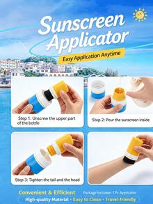 100ml Refillable Roller Ball Lotion Applicator, Detachable Sunscreen Applicator, Even Application, No Messy Hands, Hands-Free Application Of Body Lotion, Foundation And BB Cream, Portable Design, Suitable For Summer, Beach, Pool, Outdoor Activities And Travel, Essential For Women. - View 5
