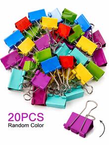 20pcs Colored Binder Clips Folders Paper Clips Office Stationery Set Desk Organizer Storage School Supplies Document Holder Metal Clamps Workspace Accessories For Teachers Students Home Office - View 14