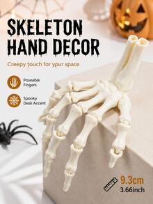 3/6pcs Halloween Skeleton Hand Decor, Posable Scary Hanging Ornament, Suitable For Monitor, Shelf, Tray, Desk And Desktop Decoration - Multicolor - View 1