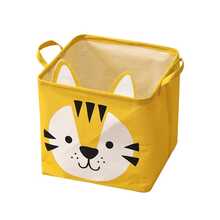 Foldable Cartoon Fabric Laundry Basket, Dust-Proof Toy Storage Bin, Multi-Functional Clothes Organizer - Multicolor - View 3
