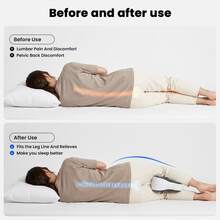 1pc Memory Foam Knee Pillow For Side Sleepers, Leg Pillow For Hip And Lower Back Pain Relief, Contoured Cushion For Aligning Spine, With Removable Breathable Cover - Dark Grey - View 5