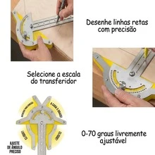 Esquadro Transferidor Goniômetro 10 Pol Aço Inox Bomvink - A - Visão 3