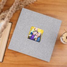1pc Self-Adhesive Photo Album 28x27cm With Window Scrapbook Album Double-Sided Linen Hardcover With Metal Pen DIY Anniversary Memorial Album Suitable For Baby Wedding Family - A - View 4
