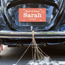 客製化 Just Married 新婚車牌裝飾牌－婚車裝飾，可客製姓名與日期的婚禮車用牌，金屬材質，婚禮禮物 - 多色-車牌掛飾 - 查看 4