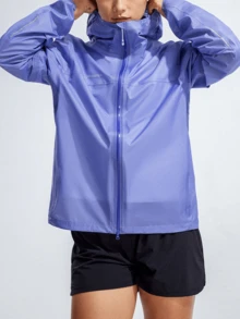 CAMEL CROWN Jaket Outdoor Hardshell Satu Lapisan Wanita, Nyaman, Tahan Air, dan Ringan, Cocok untuk Hiking dan Mendaki Gunung di Musim Semi - Ungu Muda - View 2