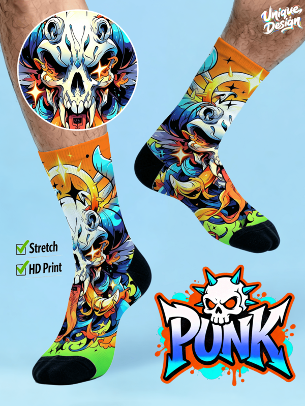 Calcetines estampados 360° geniales para hombres - Calcetines de estilo urbano, lobo, ganado, calcetines de animales, arte callejero, coloridos, extravagantes, calcetines divertidos, adecuados para uso diario, vacaciones y ocasiones de fiesta