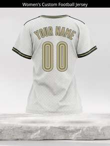Custom Women Soccer Jersey Personalized White Shirt, Custom Team Name Number Football Uniform T-Shirt For Ladies Girls, Female Teamwear - White - View 3