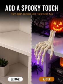3/6pcs Halloween Skeleton Hand Decor, Posable Scary Hanging Ornament, Suitable For Monitor, Shelf, Tray, Desk And Desktop Decoration - Multicolor - View 8