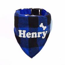 1pc Customized Pet Dog Plaid Scarf, Personalized Name ID, Paw Print, Bone And Heart Logo Options, Triangle Bib Style Cat Dog Scarf, Exquisite Customized Pet Neck Scarf, Dog Bandana - Multicolor - View 7