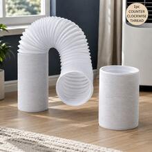 1pc 5.12 Inch Portable Air Conditioner Exhaust Hose, Flexible PP Material Replacement Air Vent Hose, Counter-Clockwise Thread Universal Telescopic Ventilation Pipe, Suitable For Mobile Air Conditioner, Bedroom, Living Room, Office, Home Cooling And Summer Heat Essential - A - View 2