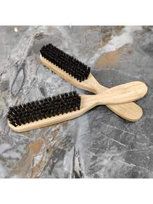Bamboo Handle Boar Bristle Brush - Natural Hair Comb, Suitable For All Hair Types, Smooths Frizz, Adds Shine, Cares For Smooth Surface, Made Of High-Quality Bamboo Bristles, Well-Designed, Suitable For Back To School And Travel Vacation. - Multicolor - View 7