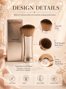 Lancôme 蘭蔻全新純淨底妝刷，超柔軟密實刷毛，完美遮瑕底妝，輕巧便攜，優雅銀色金屬手柄設計，適合日常使用 - 摩卡棕 - 查看 6