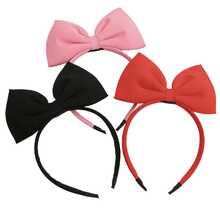 1pc Fashion Sweet Large Bow Headband, Princess Hair Accessory, Fabric Cute 3D Headband - Pink - View 4