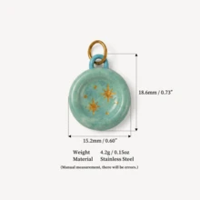 1pc Star Moon Sun Colorful Printed Pendant, Mysterious Elegant Style, 18k Gold PVD Plated Stainless Steel Material, Waterproof And Fade-Resistant, Suitable For Handmade Shop DIY, Factory Semi-Finished Production And Other Scenarios. - Multicolor - View 16