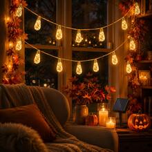 2pcs Solar Powered Rope String Lights, 8 Flashing Modes, Outdoor Waterproof Decorative Lights, Suitable For Garden, Patio, Yard, Fence, Trees, Solar Powered Fairy Lights, Perfect For Party, Wedding, Holiday Decoration - Warm white light - View 9
