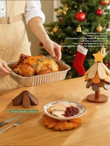 5/4/3pcs/Set Alas Tahan Panas Pohon Natal, Alas Meja, Alas Panci Kayu, Tatakan Gelas Premium, Cocok untuk Makanan Panas, Alas Makan di Rumah, Alas Panci Tanah Liat, Alas Tahan Panas Anti Selip, Alas Sayuran Dapur, Alas Mangkuk dan Piring, Dapat Menempatkan Panci Panas, Wajan, Mangkuk, Teko, Rak Panas, Barang Dekoratif Multifungsi - View 10