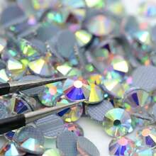AB Crystal Rhinestones SS3 SS4 SS5 SS6 SS8 SS10 SS12 SS16 SS20 SS30 SS34 SS40 SS50 Flat Back Hot Fix Gemstones, Suitable For Clothing DIY Handmade Crafts - A - View 14