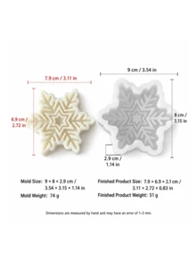 聖誕雪花矽膠模具，適用於蠟燭、石膏、樹脂 DIY 冬季節日禮盒裝飾手工禮物 - 雪花矽膠模具 - 查看 11