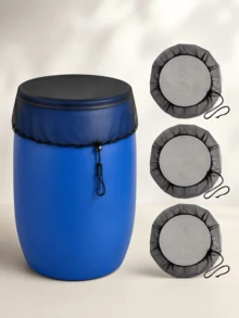 12pcs Adjustable Rain Barrel Mesh Covers, Leaf Filter Screen, Drawstring Rain Barrel Sieve Cover, Suitable For Leaves And Debris Rainwater Collector, Rainwater Collection Barrel Mesh Cover, Rainwater Collection Barrel Mesh - A - View 1