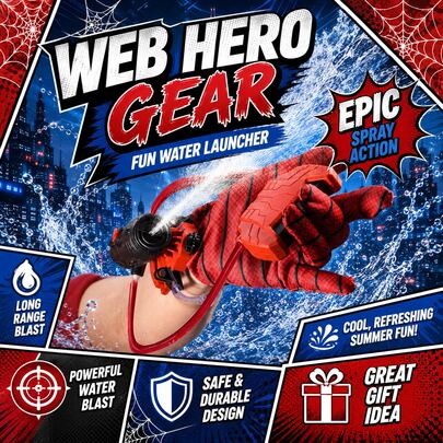 Spider Water Gun Launcher - Pump Action Rapid Fire - Wearable Arm Blaster