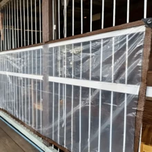 1pc Transparent Waterproof Tarp Set With Drawstring, No Drilling Easy Installation, Dust-Proof UV-Resistant Greenhouse Film Cover, Suitable For Outdoor Camping, Balcony And Patio Wind-Proof Cold-Proof Rain-Proof - 1pc Rainproof Canopy - View 8