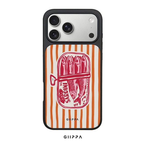UMBAUTY Retro Orange Striped Sardine Can Print Shockproof Phone Case Holiday Birthday Gift For Christmas Valentine's Day Easter Halloween Thanksgiving New Year St Patrick's Day Compatible With IPhone 17 Pro Max 17 Plus 16 Pro Max 16 Plus 15 Pro Max 15 Plus 14 Pro Max 14 Plus 13 Pro Max 13 Mini 12 Pro Max 12 Mini 11 Pro Max 11
