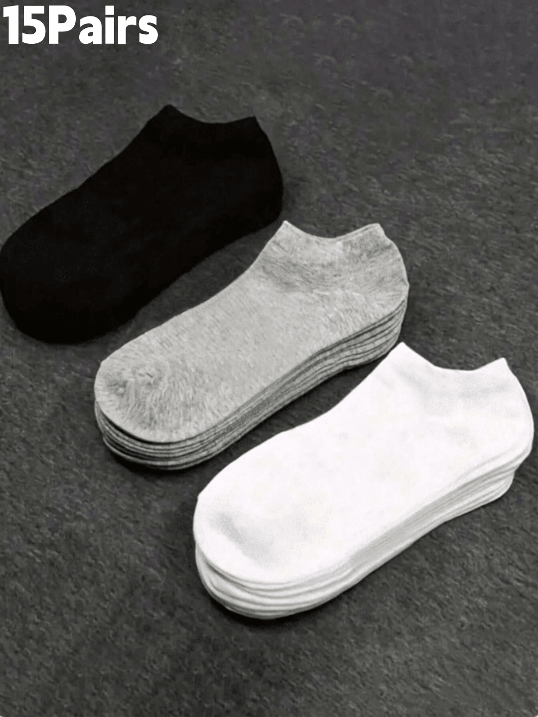 1/5/10/15/20 Pairs Men's Black & White Invisible Socks, Minimalist Versatile Summer Low-Cut Socks - Black and White - View 16