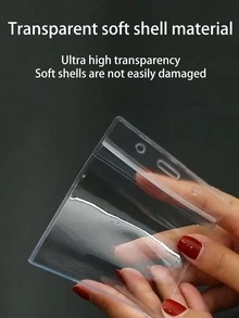 5入軟塑透明防水卡套附掛繩，適用於識別證、學生證 - 無色 - 查看 7